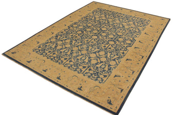 A02764,10 0"x13 6",Transitional                  ,10x14,Blue,TAN,Hand-knotted                  ,Pakistan   ,100% Wool  ,Rectangle  ,652671148309